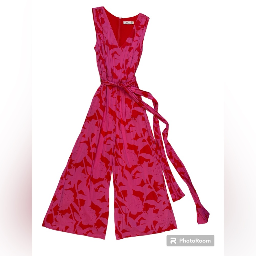Vineyard Vines Pink and Red Wide Leg Jumpsuit